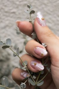 Julia Schuwer sheer minimalist nails