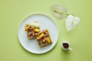 waffles with fruit in Singapore 
