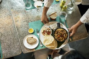 A shared meal  in Singapore's Como Resort 